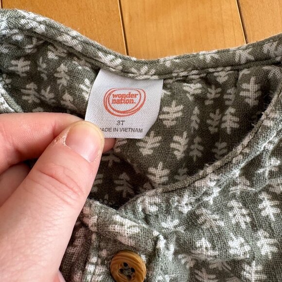 Wonder Nation Toddler Girls Long Sleeve X-Mas Green Pine Trees 3T - Picture 5 of 7